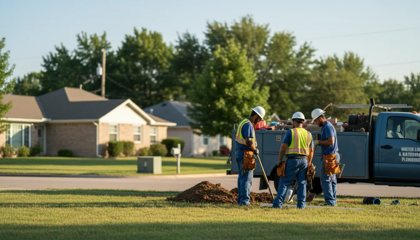 Residential water line and bathroom plumbing service in Irwin, OH